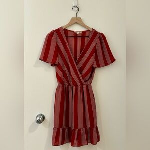 Francesca’s Miami Striped Wrap dress with sleeves